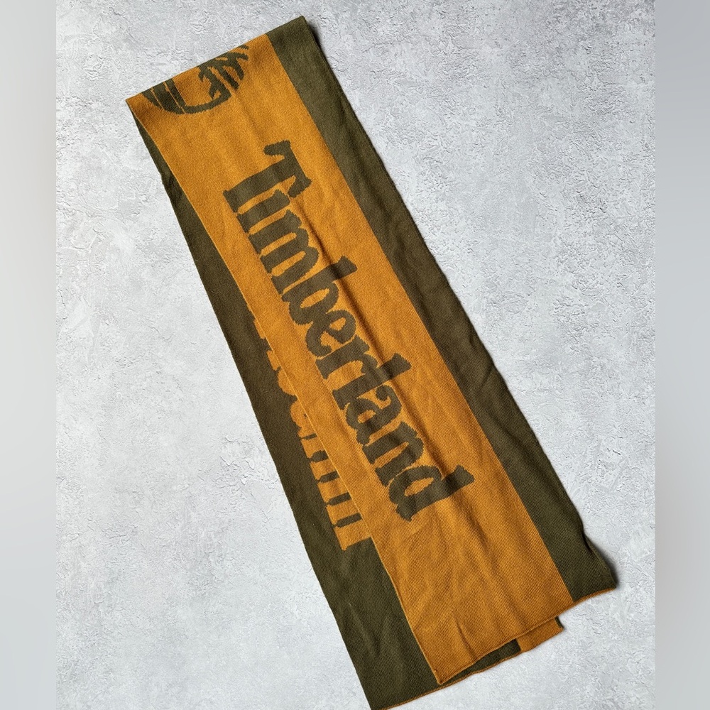 Timberland Mustard and Olive Knit Scarf
